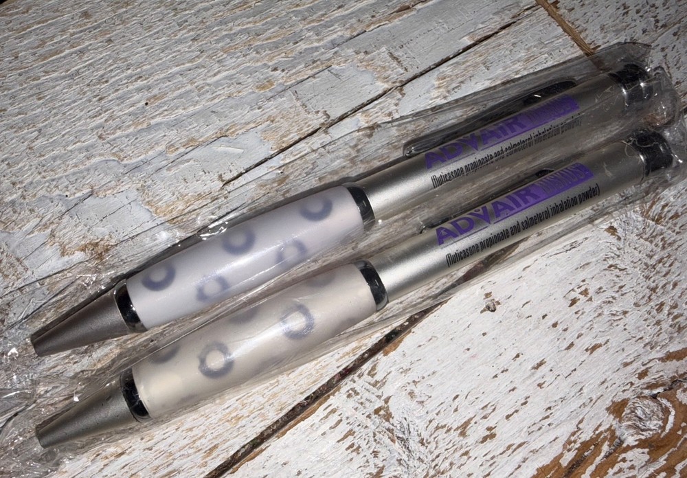 Vintage Advair Diskus Pen Promotional Pharmaceutical Drug Rep LOT of Two