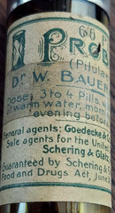 Antique Medical Quack Dr. Bauermeister PROBILIN 60 Pills Amber Bottle Empty
