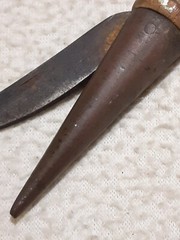 EARLY APOTHECARY CORK BORER KNIFE BLADE BRASS CONE CHEMIST MAKE YOUR OWN STOPER