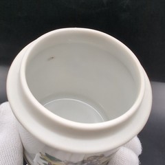 VTG Porcelain Apothecary Jar Vitamin Gold Trim DOM