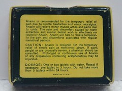 Vintage Anacin 12 Tablets Headache Cardboard Medicine Box Jersey City N.J.