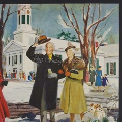 1952 Dow Chemical pharmaceutical drugs winter terrier photo art decor print ad