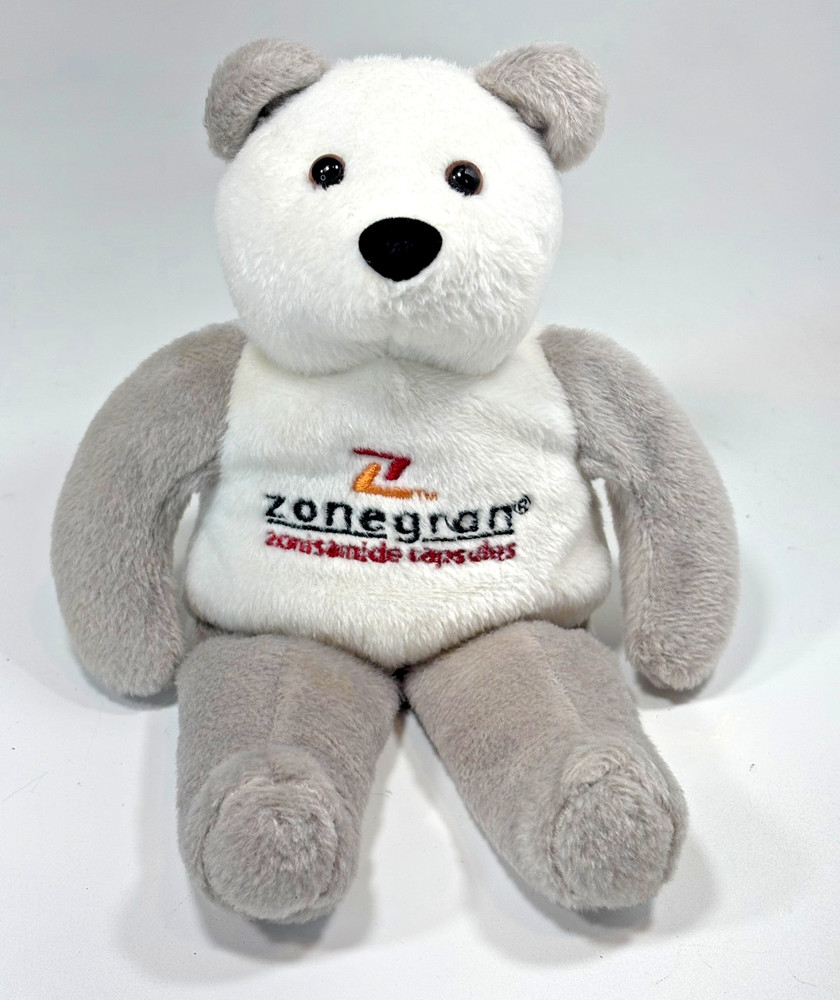 Zonegran Zonisanide Pharm Drug Rep Promotional 9″ Bean Bag Bear 50 Mg Capsules