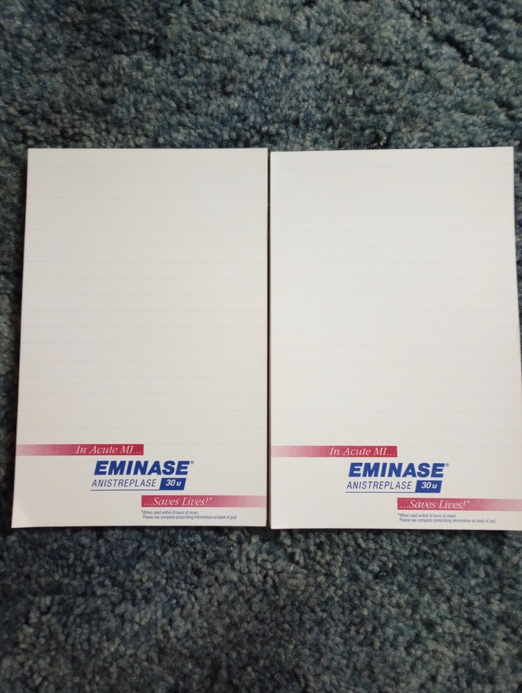 PHARMACEUTICAL DRUG REP ITEMS -EMINASE- NOTE PADS – 2