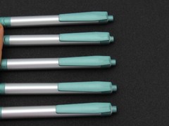 Silver & Green Lescol PENS Drug Rep Pharmaceutical Promo Advertising Lot of 5