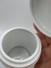 Vintage Coricidin D Porcelain Ceramic Gold Trim Pharmacy Apothecary Jar Japan 6″