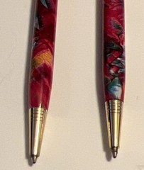 2x Vintage RARE Pharmaceutical NORVASC DRUG REP PEN Pair Artistic Colors Heavy