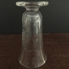 1940’s Mortar Pestle Clear Glass Beaker Apothecary Etched Footed Spout Mixology