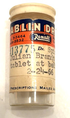 Vtg 1966 Glass Ablin Drug Store Prescription Pill Bottle Illinois -Ms Brandt