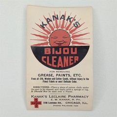 MCM Advertisement Anthropomorphic Sun Bijou Cleaner Kanak’s Pharmacy 1950s