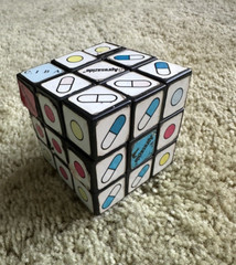 Vintage Pharmaceutical Drug Rep Rubik Cube Ad For Apresazide, Ciba, Etc, Used