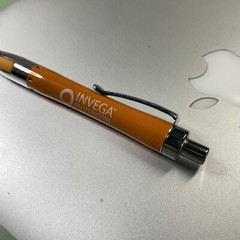 Pharma Rep Invega Orange Heavy Pen Vintage – Needs Refill- Ink Is Dry -Rare HTF