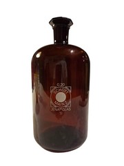 Schott Mainz Jenaer Glas Pharmacy Bottle 33.8oz Braun 8 11/16in Collector’s