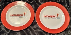 2 RARE LEXAPRO PHARMACEUTICAL MELAMINE PLATES MEDICAL ADVERTISING 10.5″ RX REP