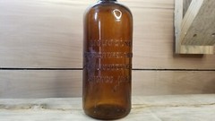 Vintage Brown Chemical Bottle LIQUOZONE MFD. BY THE LIQUOZONE CO. CHICAGO US