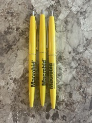 Macrobid BIC Pharmaceutical Pharma Drug Rep Pens Yellow Plastic Pens Lot Of 3
