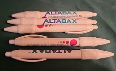 Lot OF 5 Metal and Plastic Altabax Pharmaceutical Drug Rep Pens NOS Rubber Grips