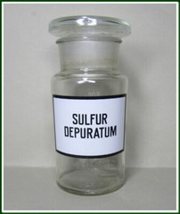 Vintage Medical Science Glass Bottle,Germany,SULFUR DEPURATUM