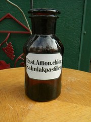 Pharmacy Apothecary Glass Bottle Antique Past Amon Chlo Salmiakpastillen