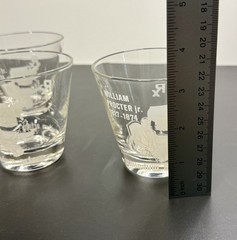 Set Of 5 Vtg William Proctor Jr RX Pharmacist Secundum Artem 6oz Etched Glass