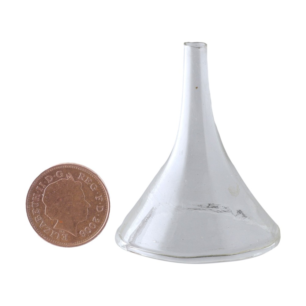 Handblown Antique Glass Scientific Laboratory Miniature Funnel 5.1cm 2″ #2