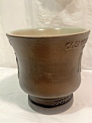 Vtg Schering Cosmas & Damian Ceramic Mortar Footed Rx Apothecary Jar *No Pestle*
