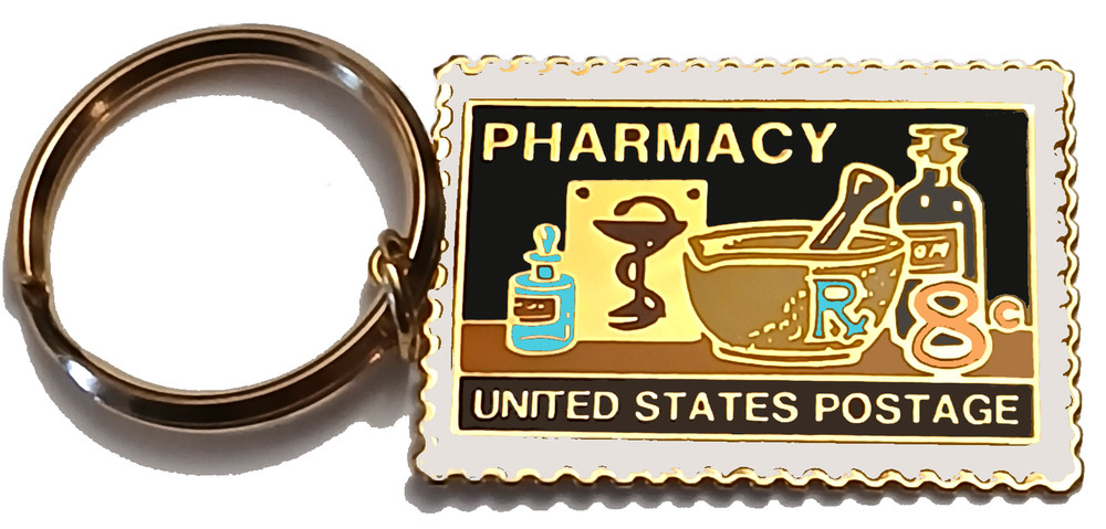 PHARMACY RX METAL KEYRING MEDICAL PHARMACIST, PHARMACY TECH