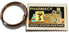 PHARMACY RX METAL KEYRING MEDICAL PHARMACIST, PHARMACY TECH