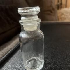 Vintage Japanese Pharmaceutical Apothecary Glass Bottles Ground Neck And Lid