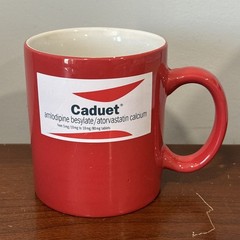 CADUET 12 oz Coffee Mug Cup Pharmaceutical Ad Marketing