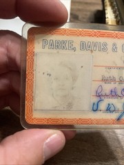 Rare Parke Davis And Company Employee ID Badge Medical Pharmaceutical 1960s