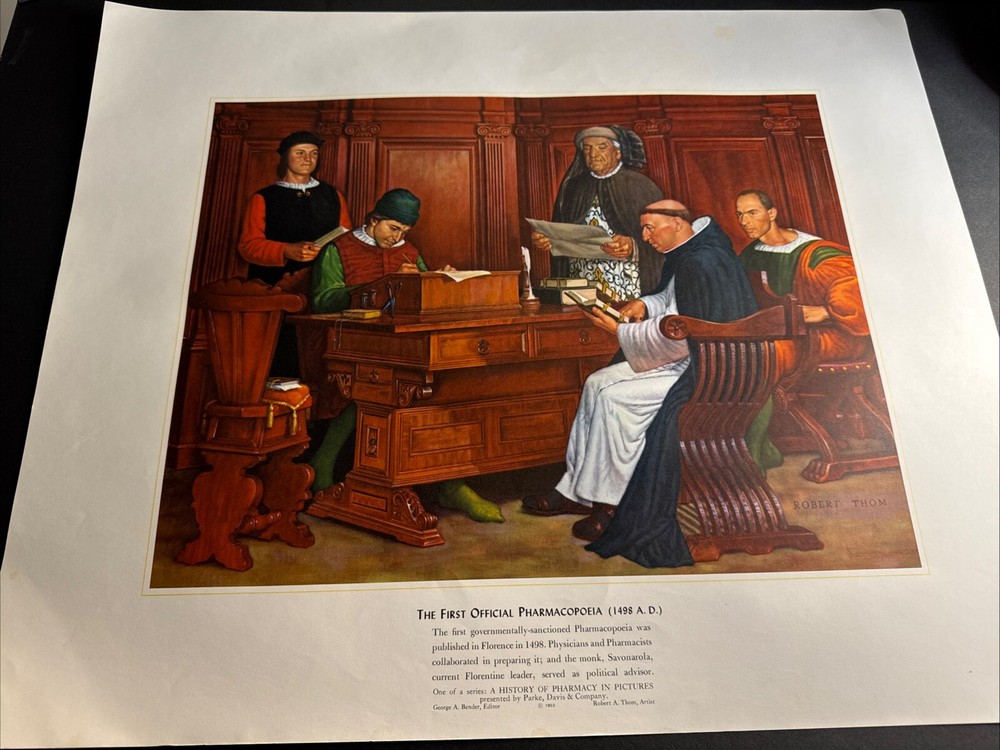 A HISTORY OF PHARMACY IN PICTURES 1954 PRINT#15 Great Gift For Doctor 22″×18″
