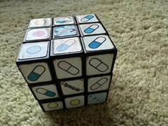 Vintage Pharmaceutical Drug Rep Rubik Cube Ad For Apresazide, Ciba, Etc, Used