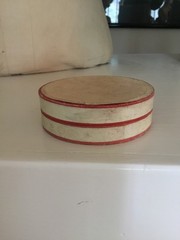 Vintage FRENCH Pharmacie Round Cardboard Container Red PATE PECTORALE Codeine