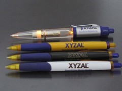 Lot of 4 Xyzal Drug Rep Pharmaceutical Promo Pens 1 Metal Light- Up in 2 Colors
