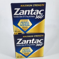 2 – Zantac 360 Maximum Strength Famotidine USP 20mg 50 Tablets – Exp 07/2027