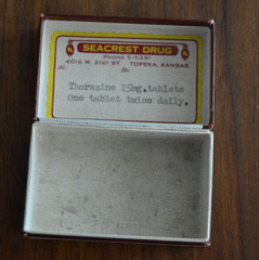 Vintage Topeka Kansas SEACREST Drug Co. Pharmacy Pill Prescription Box