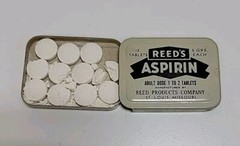 3 Vintage Pill Boxes – 1936 Prescription Box, WWII Silargetten, Reed’s Aspirin