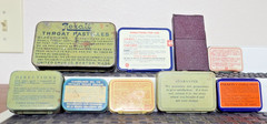 Vintage -Unique- 9 medicine advertising tins Rexall, Fixaco, Laymon’s +6