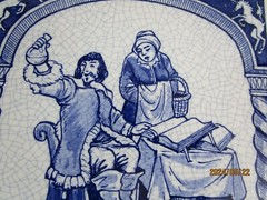 1980’sHandmade Delft Holland PHARMACIST TILES Ltd, Edition Set of 4