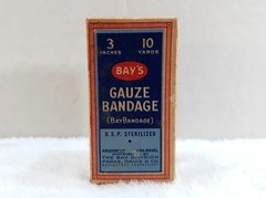Vintage Bay’s Gauze Bandage Parke Davis Bridgeport Connecticut 1940s Sealed NOS