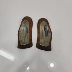 Antique VTG Cooper Arch Support Nickel Silver Left And Right Medical Leather
