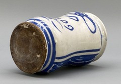 c. 1709 South Italian ‚Naples‘ Majolica Blue & White Albarello Drug Pharmacy Jar