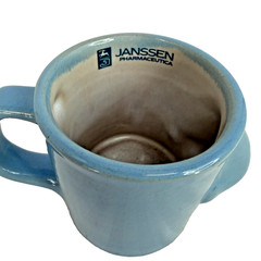 Vtg Hismanal Astemizole Pharma Promo Ceramic Nose Mug Blue Allergy Collectible