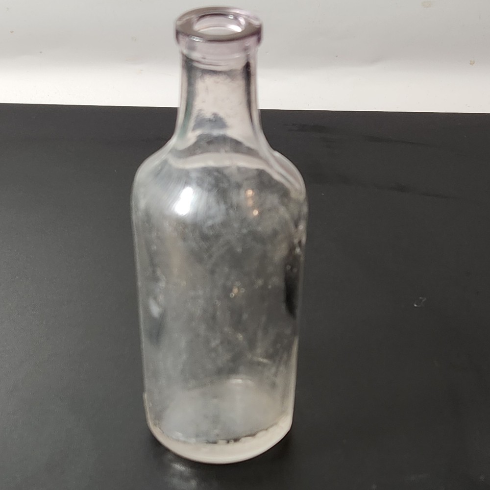 VTG Clear Glass Pharmaceutical Medicine Bottle Pharmacy „CONTENTS 3 FLD OZS“