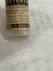 AH Robins Ambar Extentabs EMPTY Medicine Bottle Phenobarbital w/Methamphetamine