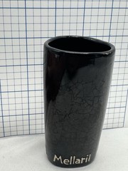 VTG Mellaril Cup Pen Holder Psychiatric Drug Pharmaceutical Black Pottery Desk