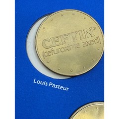 Vintage Ceftin Pharmaceutical Medals Framed Famous Scientists Medical History
