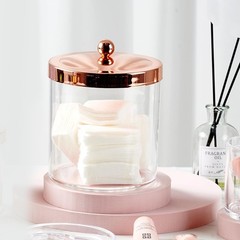 SheeChung 2-Pack Plastic Apothecary Jars with Rose Gold Metal Lids – 25oz & 1…