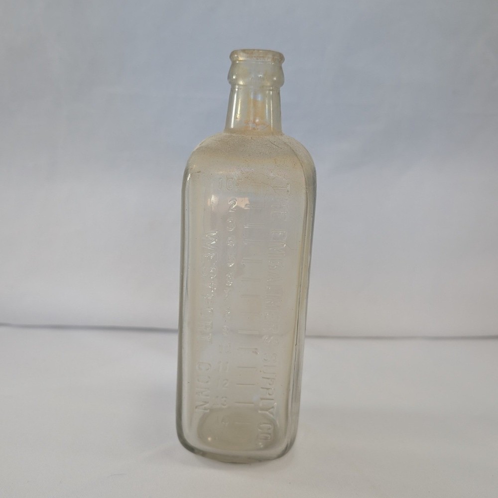 Antique Bottle The Embalmers Supply Co Westport Conn Glass 100 year old bottle